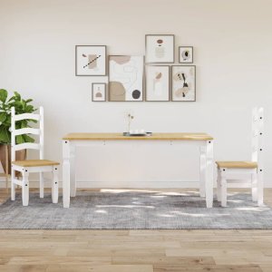 vidaXL vidaXL Stół jadalniany Corona, biały, 160x80x75 cm, drewno sosnowe 3