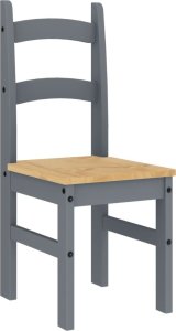 vidaXL vidaXL Krzesła stołowe, 2 szt., szare, 40x46x99 cm, drewno sosnowe 5