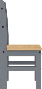 vidaXL vidaXL Krzesła stołowe, 2 szt., szare, 40x46x99 cm, drewno sosnowe 6