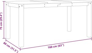 vidaXL vidaXL Stół jadalniany Panama, szary, 160x80x75 cm, drewno sosnowe 8