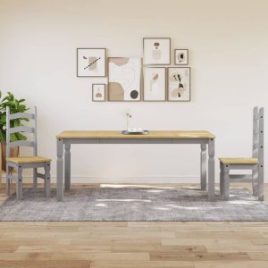 vidaXL vidaXL Stół jadalniany Corona, szary, 180x90x75 cm, drewno sosnowe 3