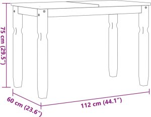 vidaXL vidaXL Stół jadalniany Corona, 112x60x75 cm, lite drewno sosnowe 8
