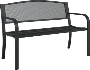 vidaXL vidaXL Ławka ogrodowa, 119 cm, czarna, stalowa 2
