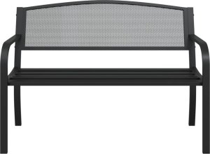 vidaXL vidaXL Ławka ogrodowa, 119 cm, czarna, stalowa 4