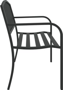 vidaXL vidaXL Ławka ogrodowa, 119 cm, czarna, stalowa 5