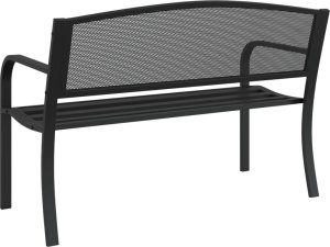 vidaXL vidaXL Ławka ogrodowa, 119 cm, czarna, stalowa 6