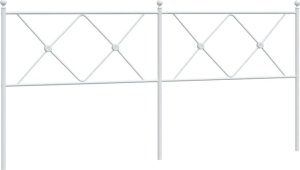 vidaXL Metalowe wezgłowie, białe, 180 cm 2