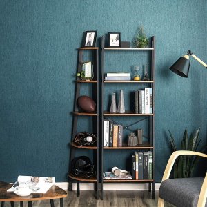 Leobert Regał w stylu rustykalnym 5 półek metalowy stelaż loft 3