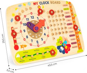 Ecotoys Drewniana tablica manipulacyjna dla dzieci kalendarz zegar ECOTOYS 7