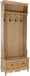 DKD Home Decor Mebel do Przedpokoju z 2 Szufladami DKD Home Decor Naturalny Jodła Drewno MDF 81,5 x 36,5 x 201 cm 1