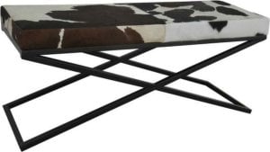 DKD Home Decor Foot-of-bed Bench DKD Home Decor Czarny Beżowy Metal Brązowy Skóra Biały Kolonialny (120 x 40 x 50 cm) 1