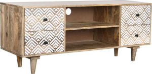 DKD Home Decor MebleTV DKD Home Decor 135 x 40 x 55 cm Naturalny Biały Drewno mango 1