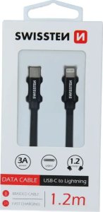 Kabel USB Sourcing Swissten Textile Universal Quick Charge 3.1 USB-C to Lightning Data and Charging Cable 1.2m Black 1