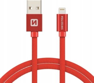 Kabel USB Sourcing Swissten Textile Fast Charge 3A Lightning (MD818ZM/A) Data and Charging Cable 2m Silver 1