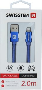 Kabel USB Sourcing Textile USB / Lightning 2.0 m Srebrny (SW-QU-LIGH-3A-2M-SI) 11