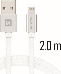 Kabel USB Sourcing Textile USB / Lightning 2.0 m Srebrny (SW-QU-LIGH-3A-2M-SI) 12