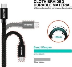 Kabel USB Sourcing Textile USB / Lightning 2.0 m Srebrny (SW-QU-LIGH-3A-2M-SI) 13