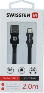 Kabel USB Sourcing Textile USB / Lightning 2.0 m Srebrny (SW-QU-LIGH-3A-2M-SI) 5
