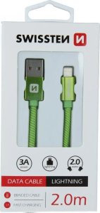 Kabel USB Sourcing Textile USB / Lightning 2.0 m Srebrny (SW-QU-LIGH-3A-2M-SI) 7