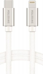 Kabel USB Sourcing Swissten Textile Universal Quick Charge 3.1 USB-C to Lightning Data and Charging Cable 1.2m Silver 1