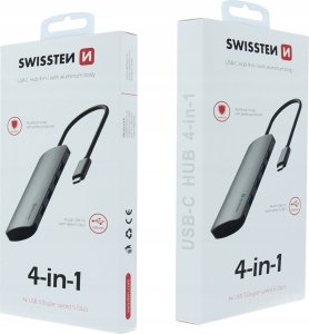 HUB USB Sourcing Swissten USB-C Splitter 4in1 with 4 USB 3.0 sockets / Aluminum case 7