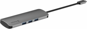 HUB USB Sourcing Swissten USB-C Splitter 6in1 with 3X USB 3.0 / 1X USB-C Power Delivery / 1X microSD / 1X SD / Aluminum housing 2
