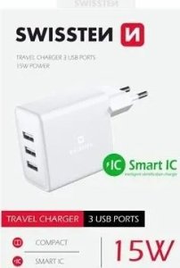 Ładowarka Sourcing Swissten Smart IC Network Charger 3x USB 3A 15W 2