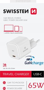 Zasilacz do laptopa Sourcing Swissten GaN Travel Charger Network Charger USB-C 65W 2
