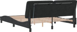 vidaXL vidaXL Rama łóżka z LED, czarna, 160x200 cm, aksamitna 6