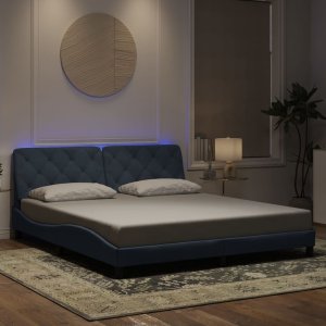 vidaXL vidaXL Rama łóżka z LED, ciemnoszara, 180x200 cm, aksamitna 4