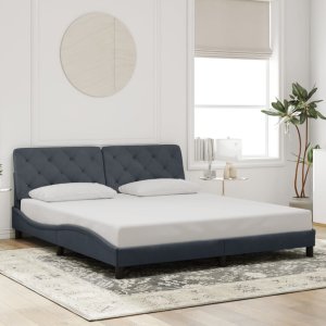 vidaXL vidaXL Rama łóżka z LED, ciemnoszara, 180x200 cm, aksamitna 5