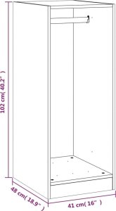 vidaXL vidaXL Szafka garderobiana, czarna, 48x41x102 cm 10