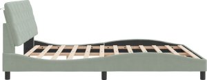 vidaXL vidaXL Rama łóżka z LED, jasnoszara, 180x200 cm, aksamitna 7