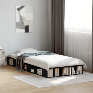 vidaXL vidaXL Rama łóżka, czarna, 90x190 cm, materiał drewnopochodny 3