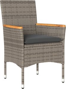 vidaXL vidaXL 7-cz. zestaw mebli ogrodowych z poduszkami, szary, polirattan 2