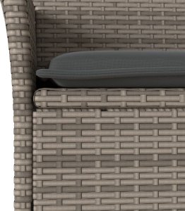 vidaXL vidaXL 7-cz. zestaw mebli ogrodowych z poduszkami, szary, polirattan 3