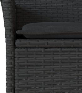 vidaXL 3-cz. zestaw mebli ogrodowych z poduszkami, czarny, polirattan 5