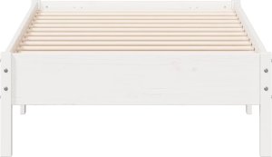 vidaXL Rama łóżka, biała, 75x190 cm, lite drewno sosnowe 4