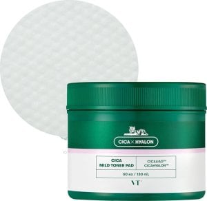 Vt cosmetics VT Cosmetics Płatki łagodząco-złuszczające z tonikiem Cica Mild Toner Pad - 60 sztuk 1