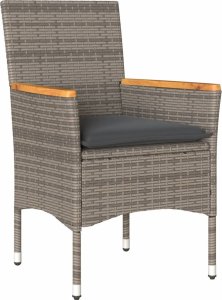 vidaXL vidaXL 5-cz. zestaw mebli ogrodowych z poduszkami, szary, polirattan 3