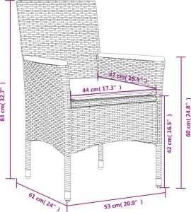 vidaXL vidaXL 5-cz. zestaw mebli ogrodowych z poduszkami, szary, polirattan 8