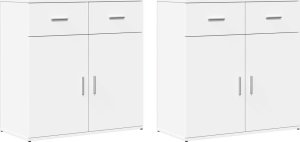 vidaXL vidaXL Szafki, 2 szt., białe, 79x38x80 cm, materiał drewnopochodny 2