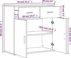 vidaXL vidaXL Szafki, 2 szt., białe, 79x38x80 cm, materiał drewnopochodny 9