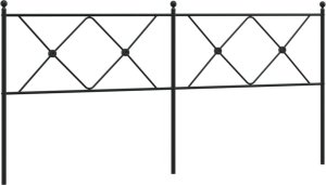 vidaXL Metalowe wezgłowie, czarne, 180 cm 2