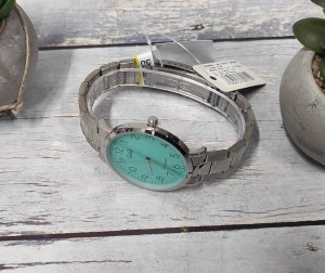 Zegarek Q&Q Zegarek QQ C34A-013P Męski Klasyczny Turkusowa Tarcza SLIM 3