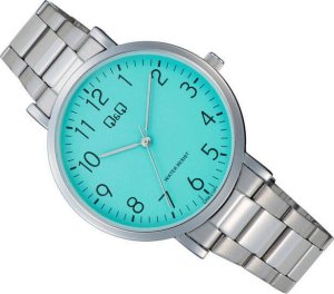 Zegarek Q&Q Zegarek QQ C34A-013P Męski Klasyczny Turkusowa Tarcza SLIM 8