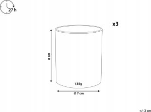 Beliani 3 świece zapachowe sojowe lawenda/ rozmaryn z lawendą/ geranium z lawendą SHEER JOY 8