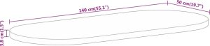 vidaXL Blat stołu, 140x50x3,8 cm, owalny, lite drewno mango 8