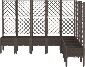 vidaXL Donica ogrodowa z kratką, brązowa, 200x160x142 cm, PP 3