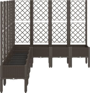 vidaXL Donica ogrodowa z kratką, brązowa, 200x160x142 cm, PP 4